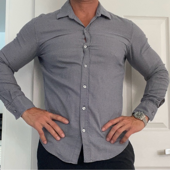 BOSS HUGO BOSS Sharp Fit Dress Shirt-Men Size L Preowned - Picture 5 of 7